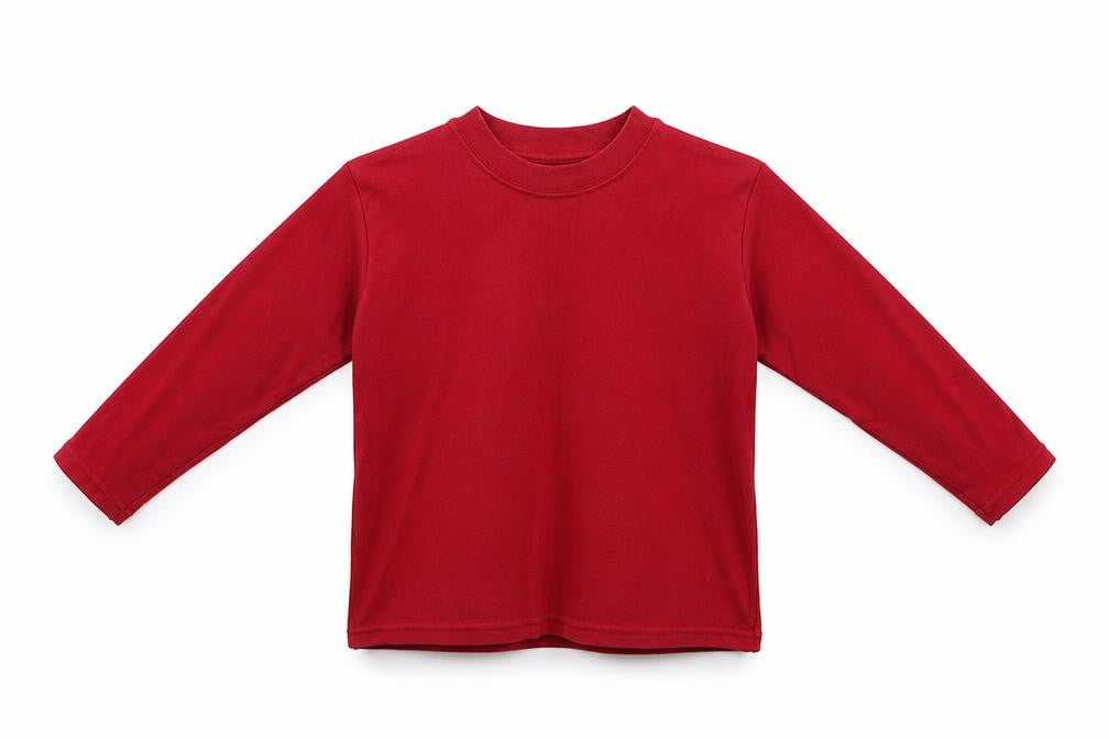 Front view of Preworn boys’ red basic t-shirt, size 2, years