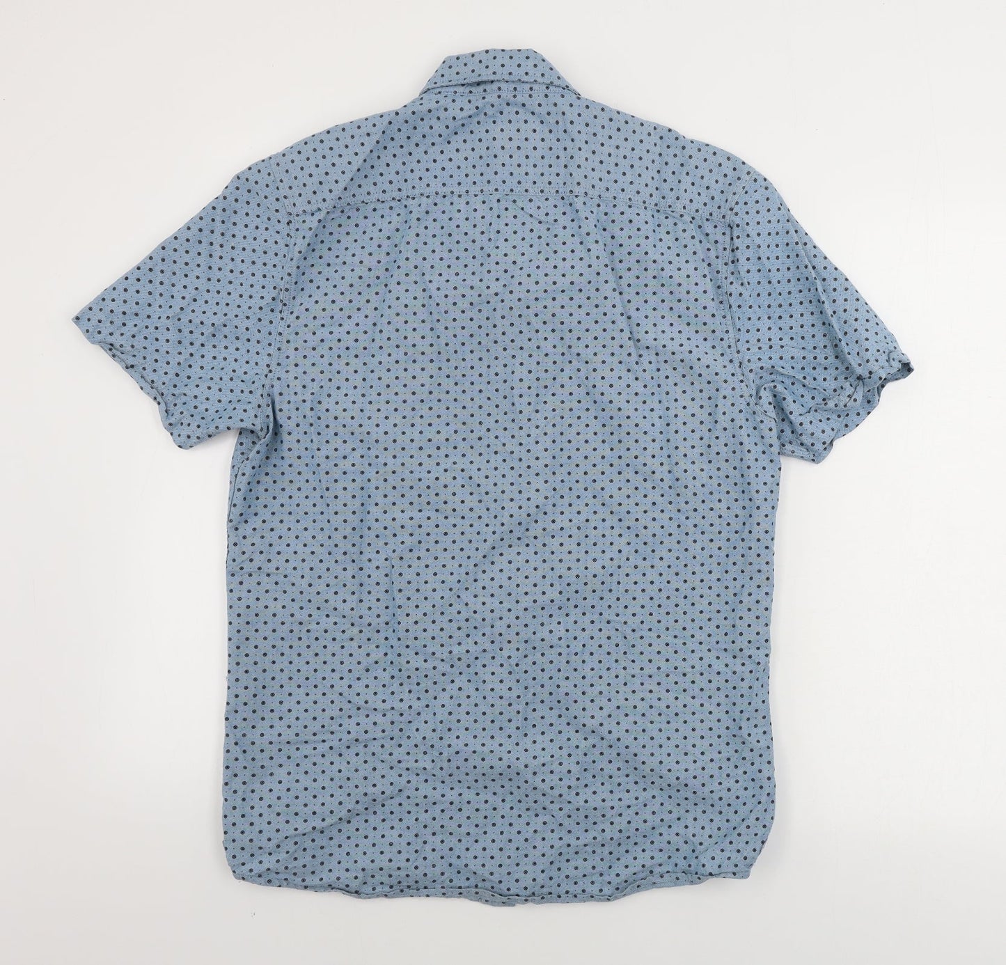 George  Mens Blue Polka Dot   Button-Up Size S