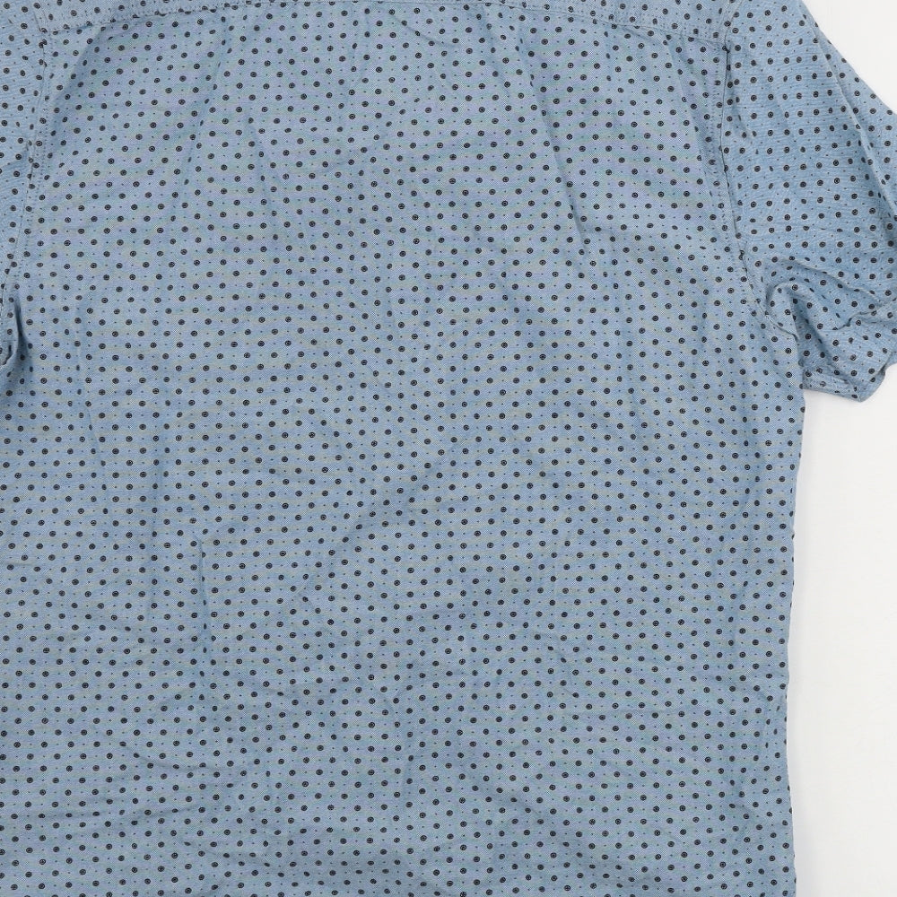 George  Mens Blue Polka Dot   Button-Up Size S