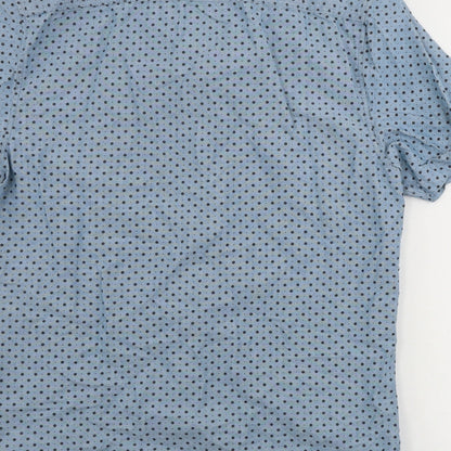 George  Mens Blue Polka Dot   Button-Up Size S