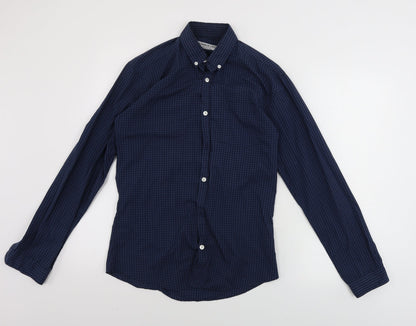 Mens UK Size XS Cedar Wood State Blue  Button-Up Long Sleeve Casual Shirt