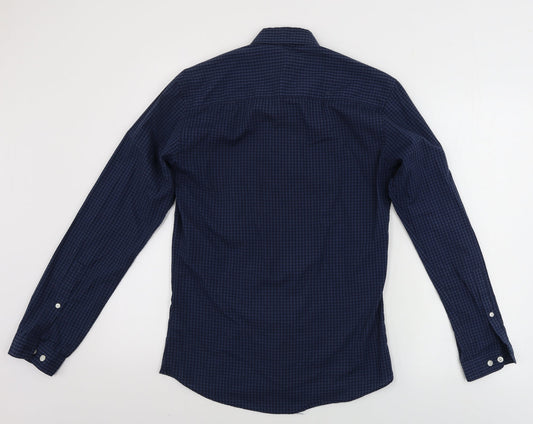 Mens UK Size XS Cedar Wood State Blue  Button-Up Long Sleeve Casual Shirt