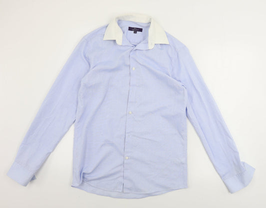 George Mens Blue    Button-Up Size 14.5