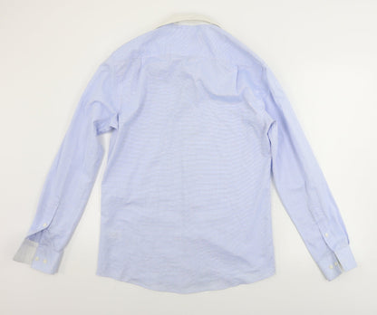 George Mens Blue    Button-Up Size 14.5