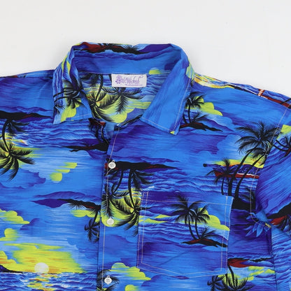 Wicked Costumes  Mens Blue    Button-Up Size S