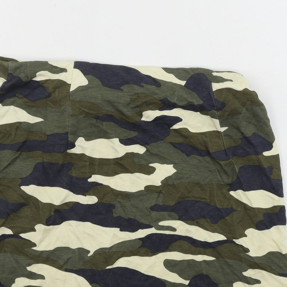 H&M  Womens Green Camouflage  A-Line Skirt Size S