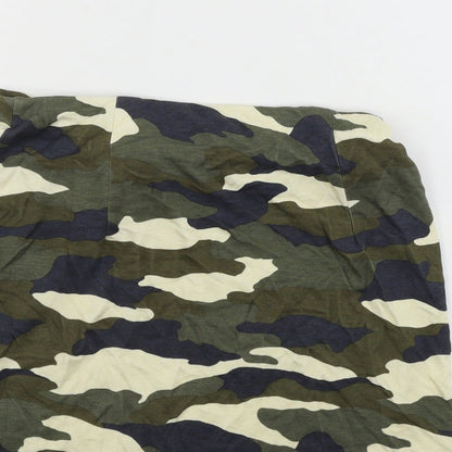 H&M  Womens Green Camouflage  A-Line Skirt Size S