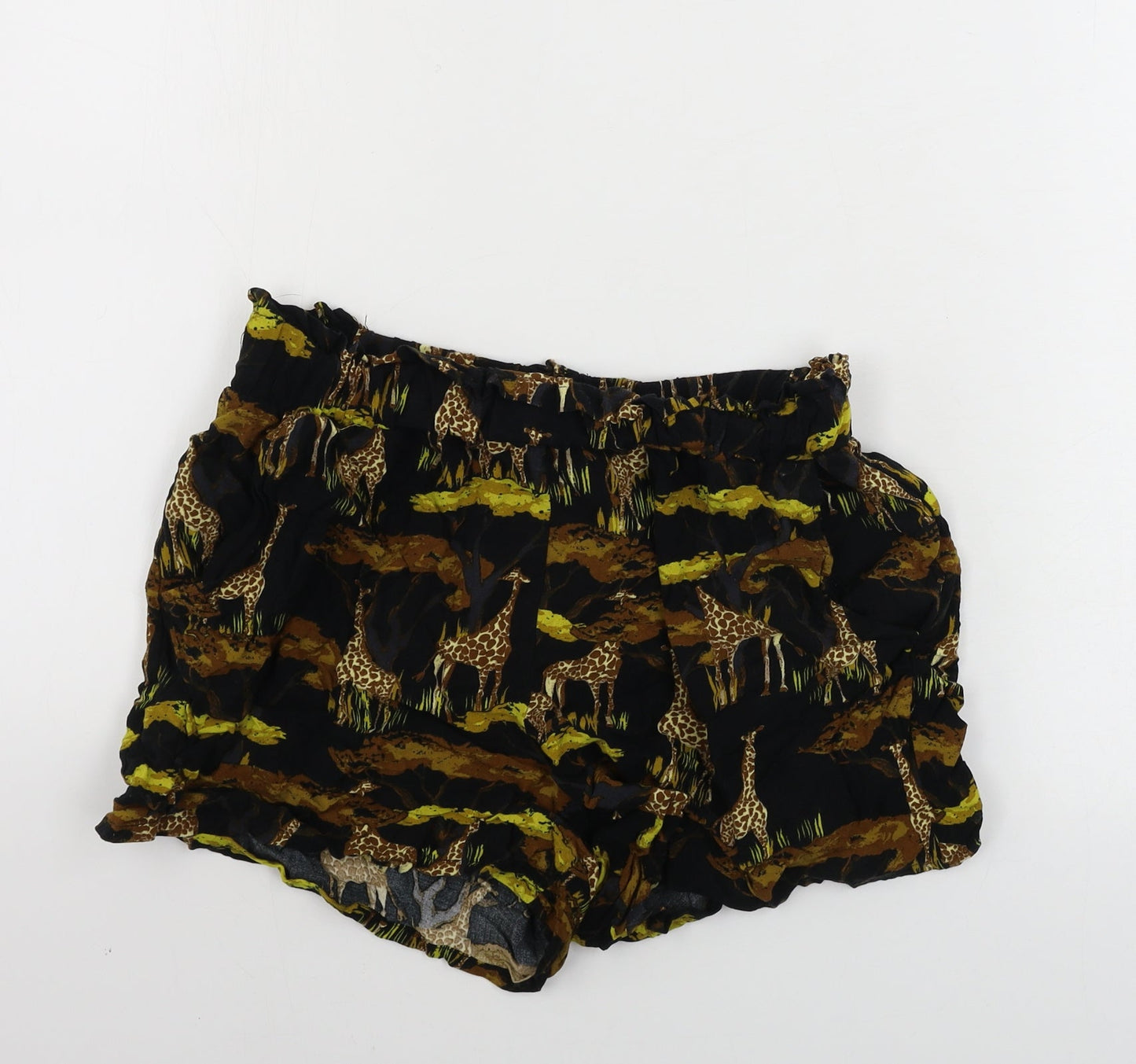 Primark  Womens Black Animal Print  Sweat Shorts Size 8