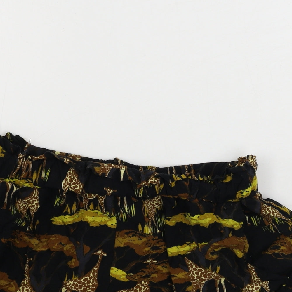 Primark  Womens Black Animal Print  Sweat Shorts Size 8