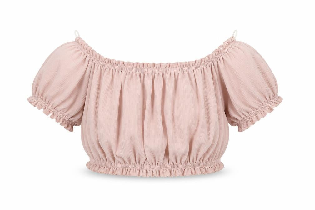 Front view of H&M women’s pink cropped t-shirt, size XS