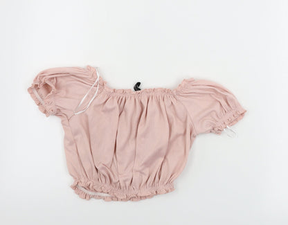 H&M Womens Pink   Cropped T-Shirt Size XS