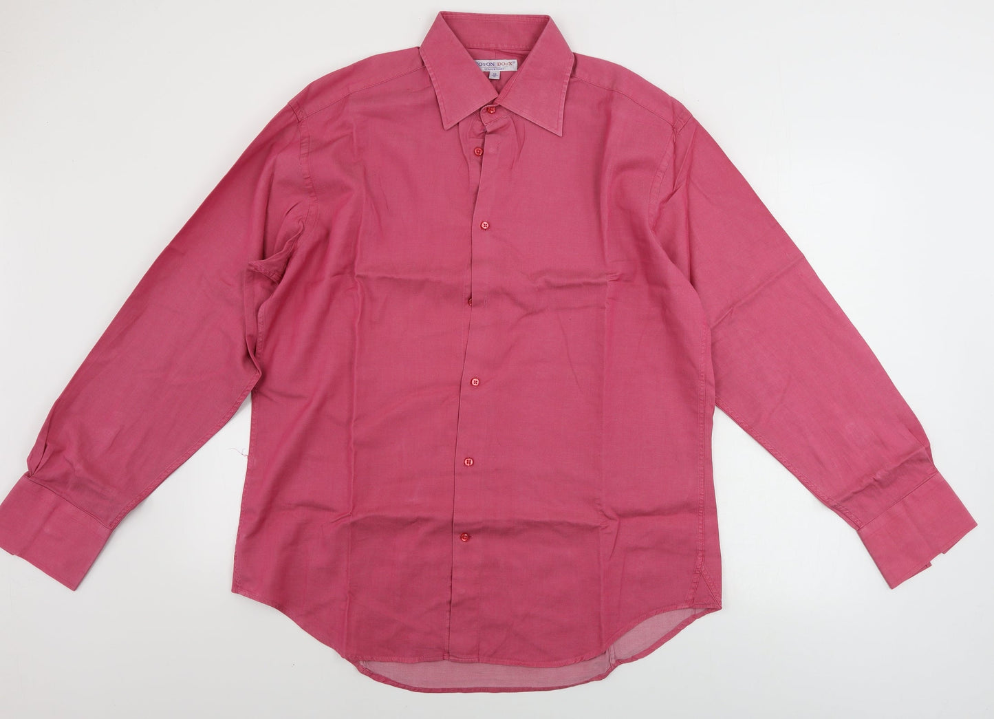 Mens UK Size 15.5 cotton doux Pink  Button-Up Long Sleeve Casual Shirt