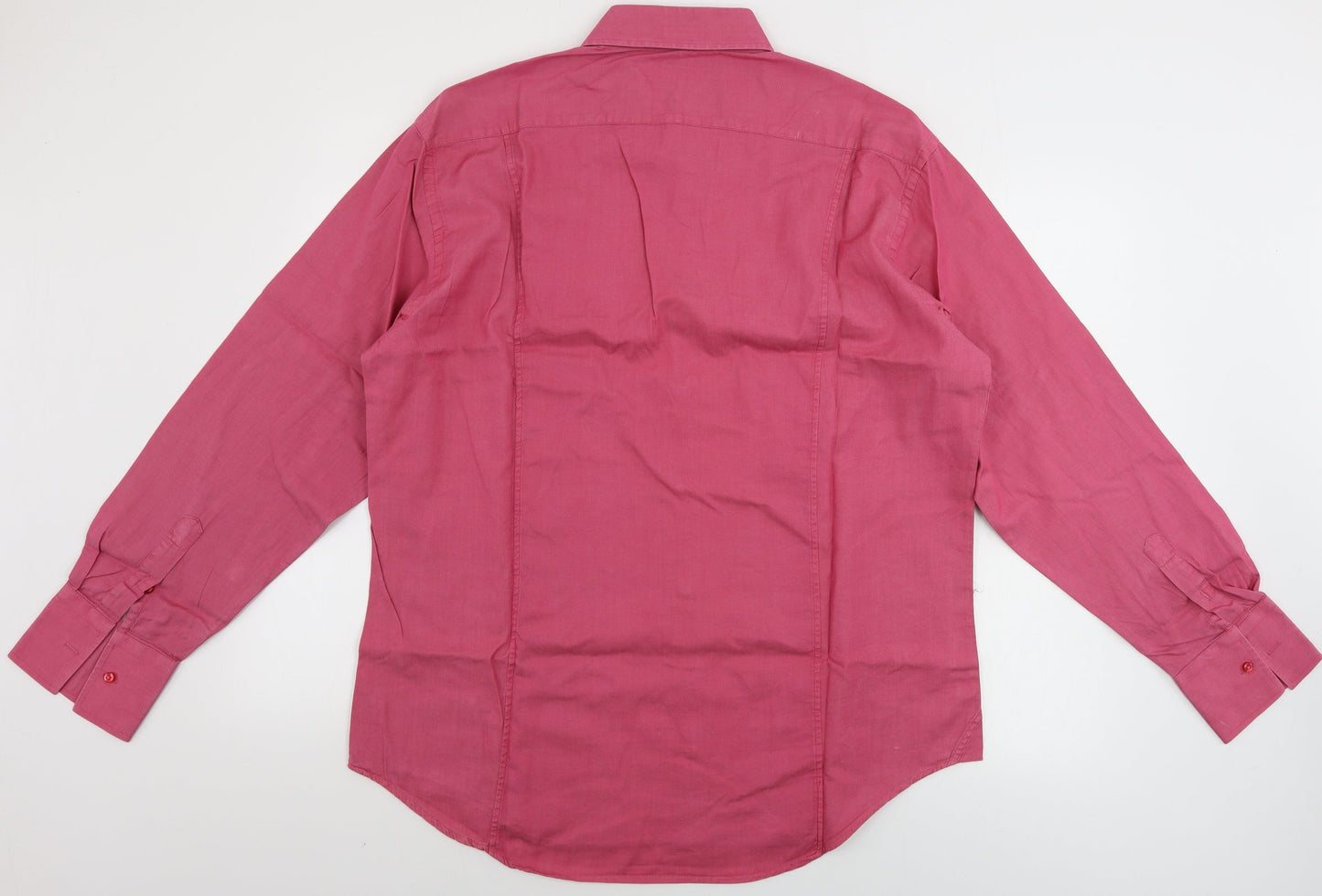 Mens UK Size 15.5 cotton doux Pink  Button-Up Long Sleeve Casual Shirt