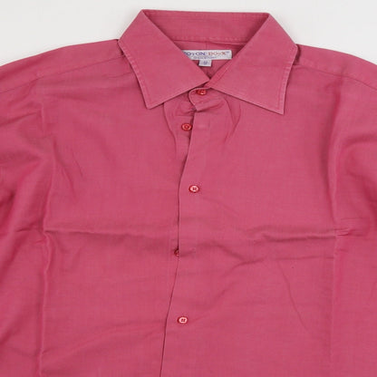 Mens UK Size 15.5 cotton doux Pink  Button-Up Long Sleeve Casual Shirt