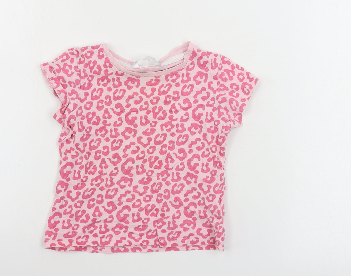 Pep&co      Girls Pink Animal Print  Basic T-Shirt Size 2-3 Years