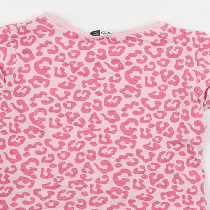 Pep&co      Girls Pink Animal Print  Basic T-Shirt Size 2-3 Years