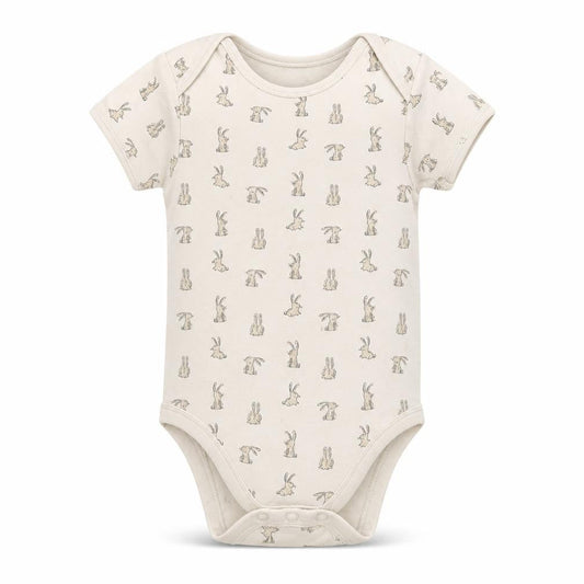Front view of George boys’ beige babygrow one-piece, size 18-24, months