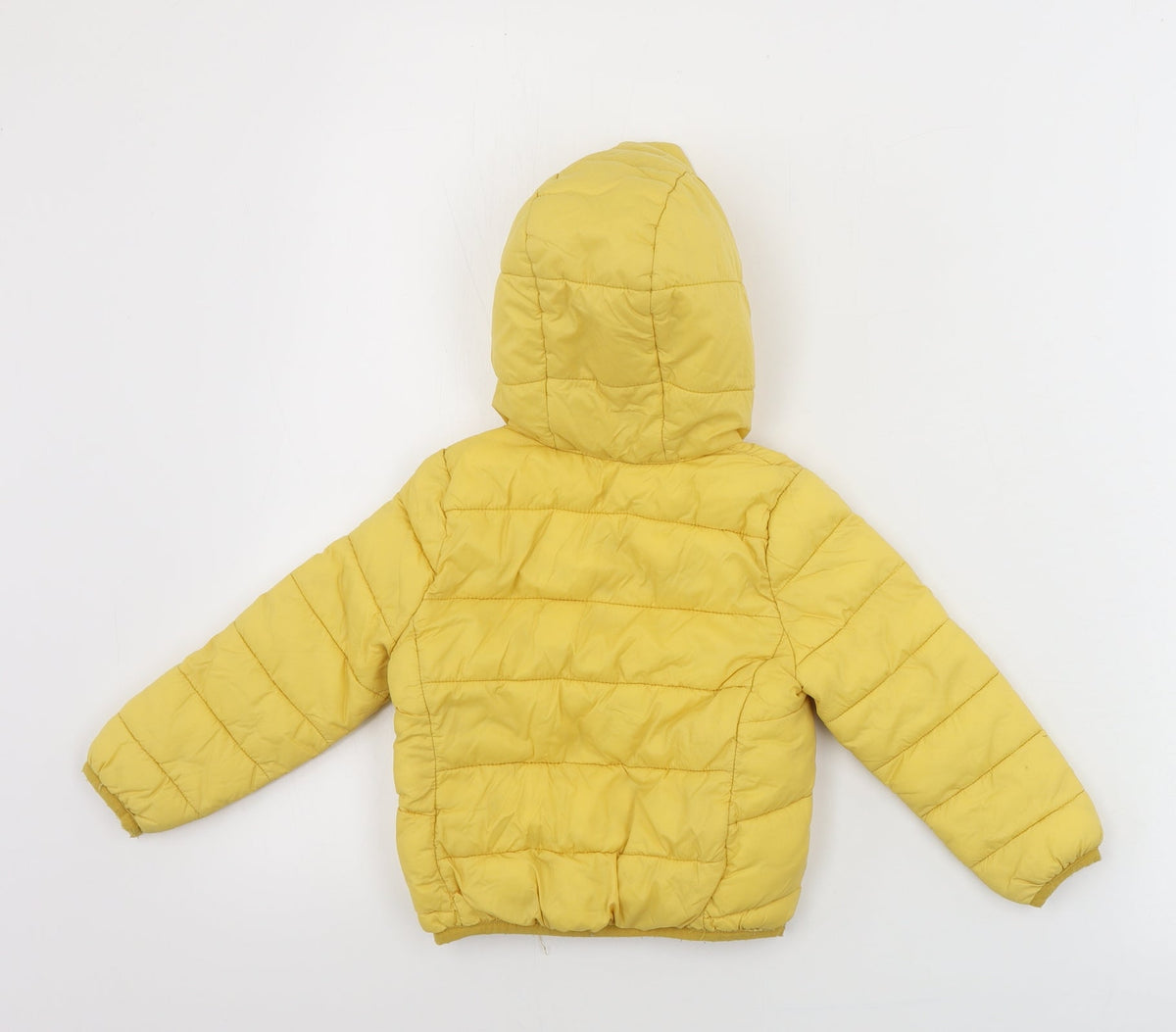 Back view of Primark boys’ yellow jacket coat, size 2, years