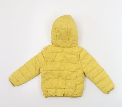 Back view of Primark boys’ yellow jacket coat, size 2, years