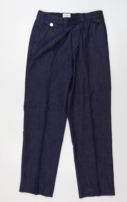 Womens UK Size 12 Marks and Spencer Regular Fit  Blue Trousers