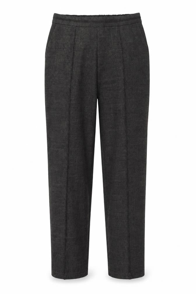 Front view of Marks & Spencer women’s brown trousers, size UK 12, 26-inch leg