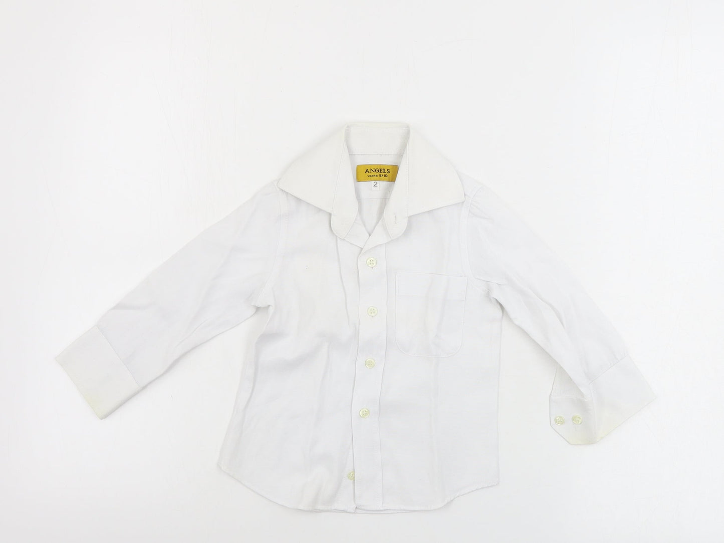 Angels Boys White   Basic Button-Up Size 9-10 Years