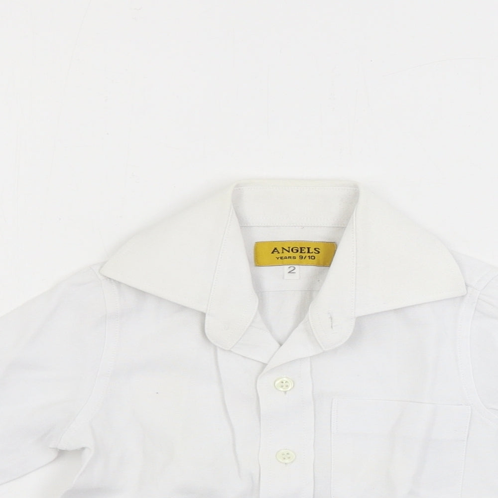 Angels Boys White   Basic Button-Up Size 9-10 Years