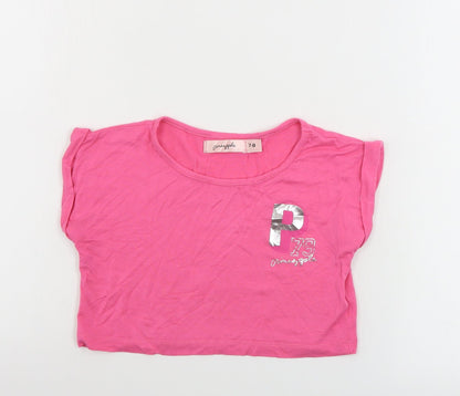 Pineapple  Girls Orange   Basic T-Shirt Size 7-8 Years