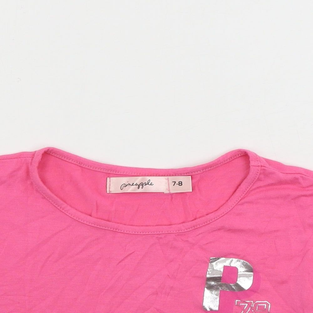 Pineapple  Girls Orange   Basic T-Shirt Size 7-8 Years