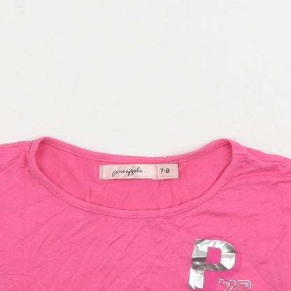 Pineapple  Girls Orange   Basic T-Shirt Size 7-8 Years