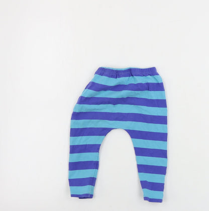 NEXT  Boys Blue Striped  Sweatpants Leggings Size 9-12 Months