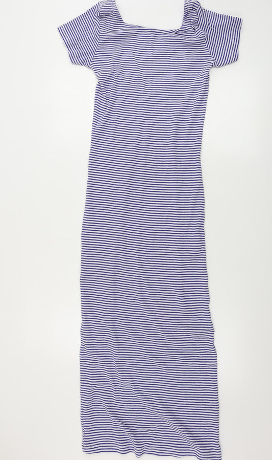 brave soul  Womens Blue Striped  Bodycon  Size M