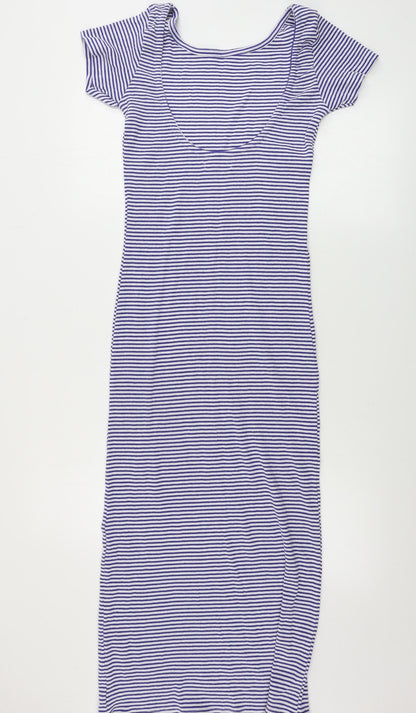 brave soul  Womens Blue Striped  Bodycon  Size M