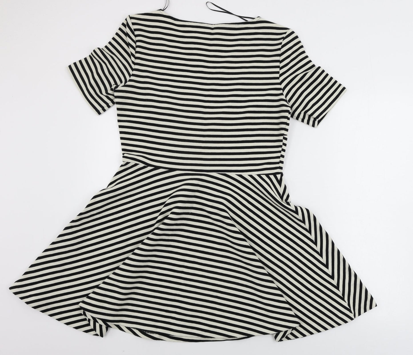H&M  Womens Beige Striped  A-Line  Size M
