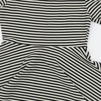 H&M  Womens Beige Striped  A-Line  Size M