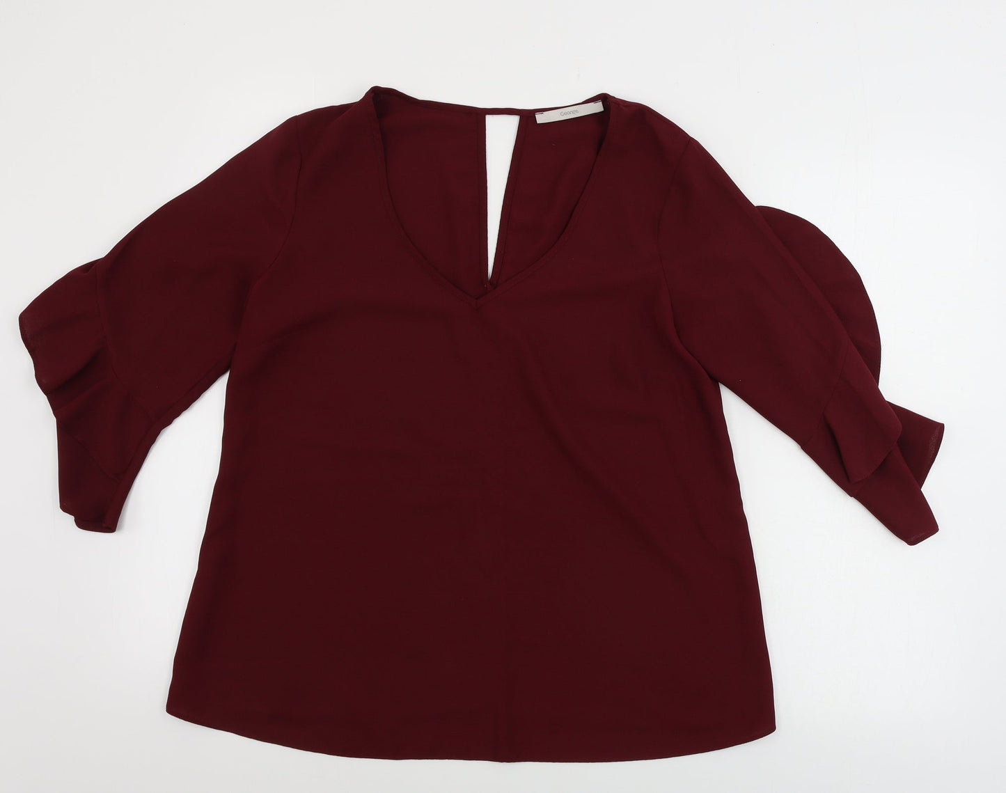 George  Womens Red   Basic Blouse Size 12