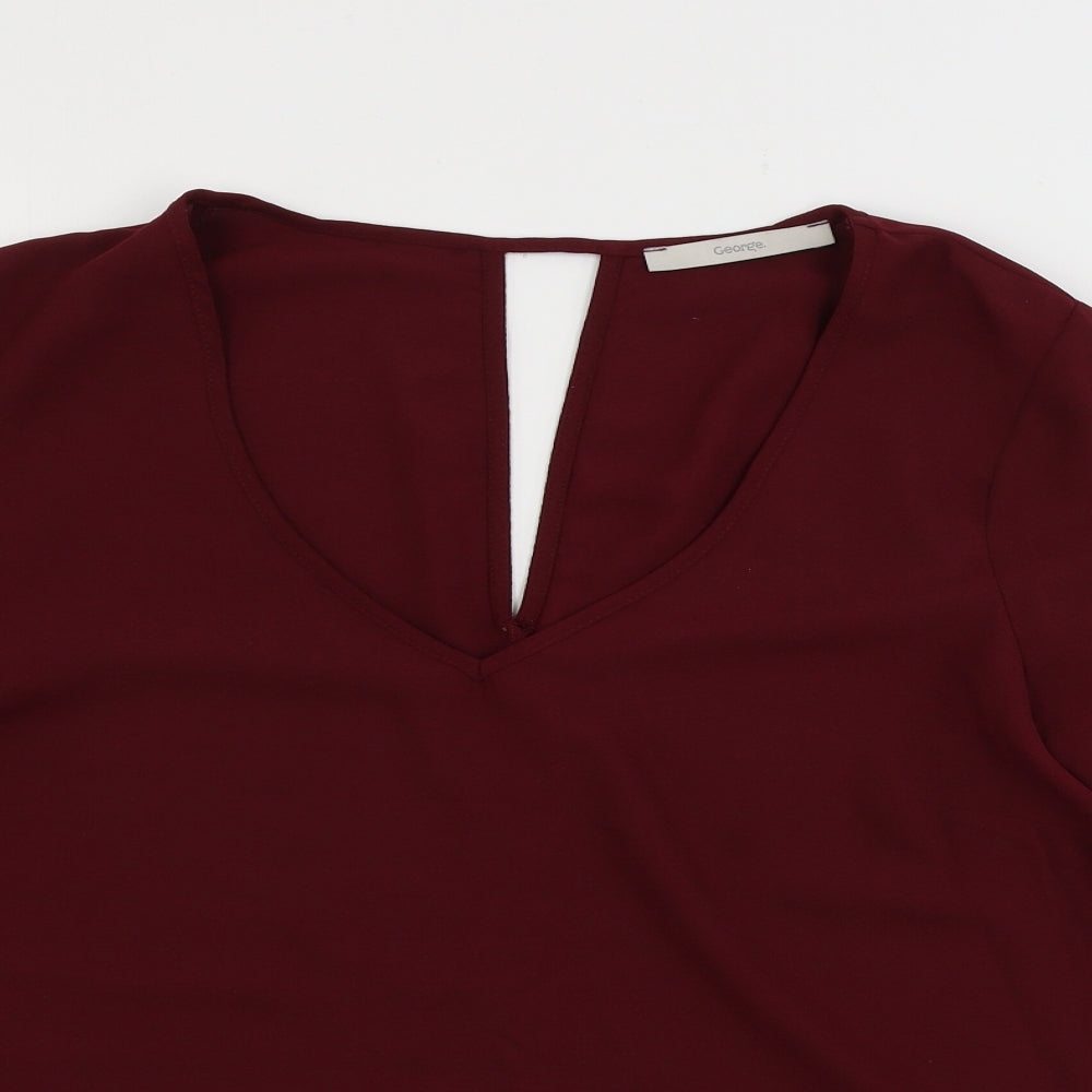 George  Womens Red   Basic Blouse Size 12