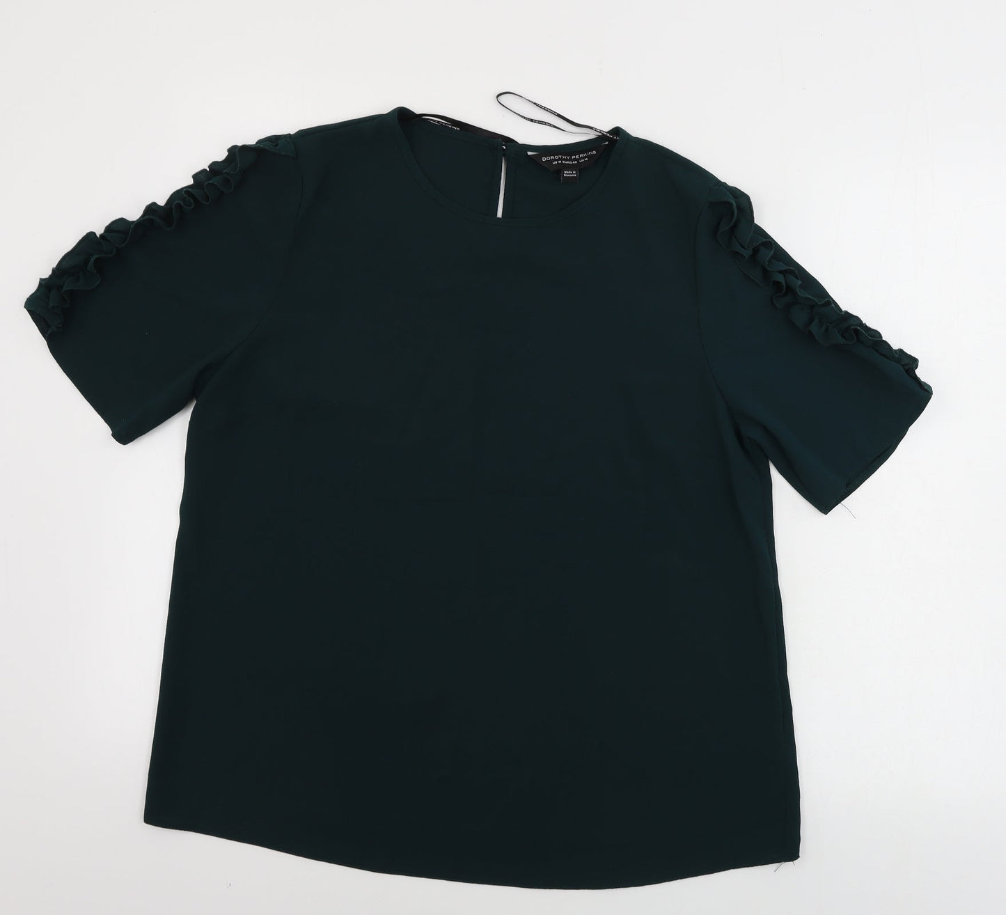 Womens UK Size 12 Dorothy Perkins Green Basic Blouse