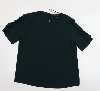 Womens UK Size 12 Dorothy Perkins Green Basic Blouse