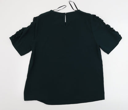 Womens UK Size 12 Dorothy Perkins Green Basic Blouse