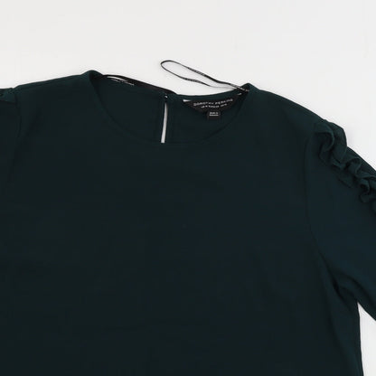 Womens UK Size 12 Dorothy Perkins Green Basic Blouse