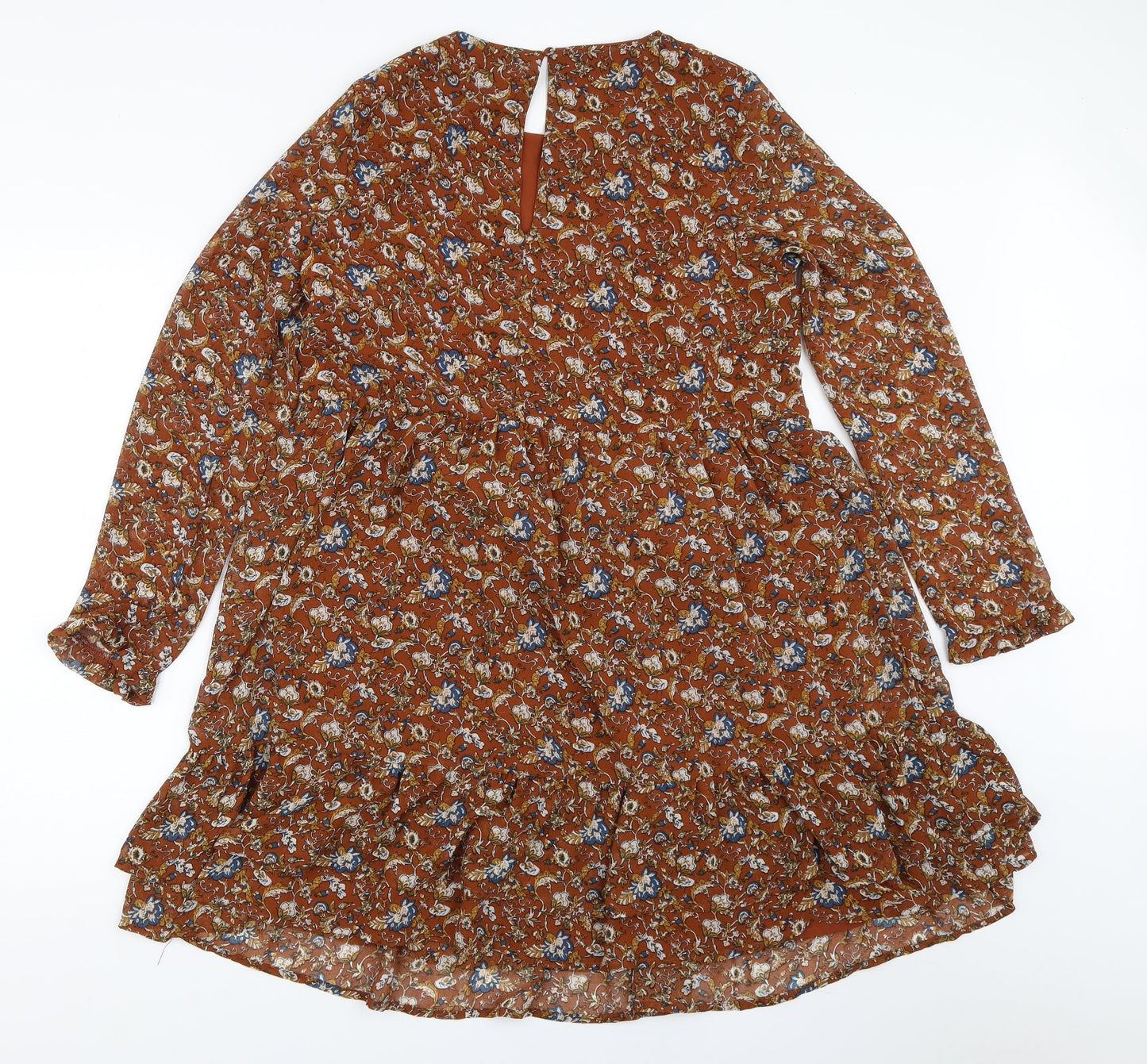 Daphnea Womens Brown Floral  Fit & Flare  Size S
