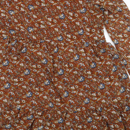 Daphnea Womens Brown Floral  Fit & Flare  Size S