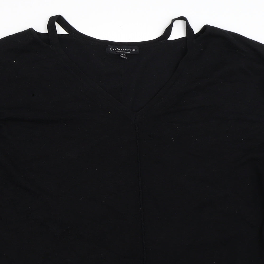 F&F Womens Black   Pullover Jumper Size 12