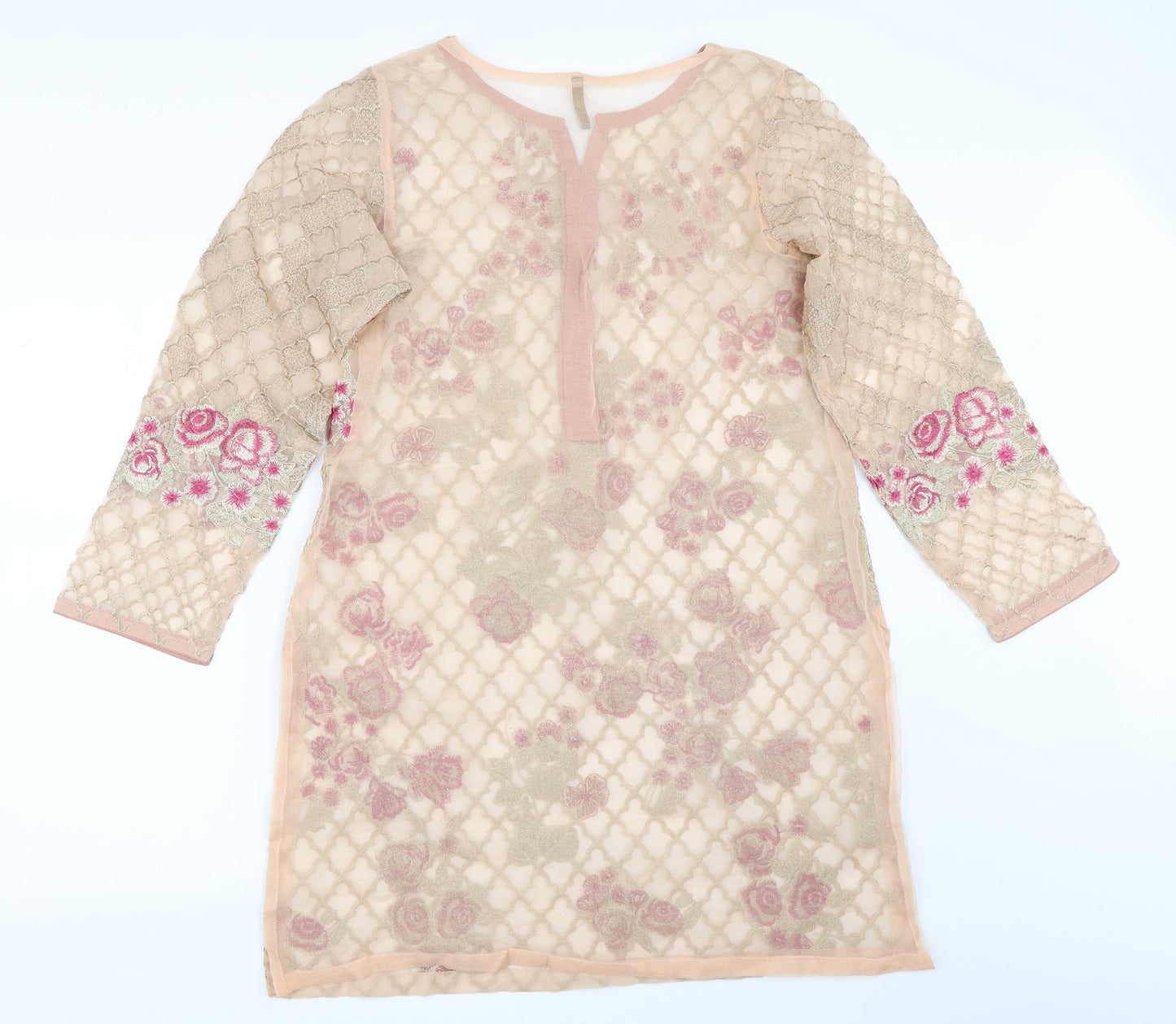 Beechtree Womens Beige   Tunic Blouse Size 10