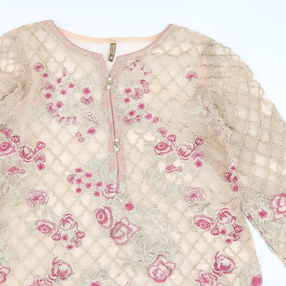 Beechtree Womens Beige   Tunic Blouse Size 10