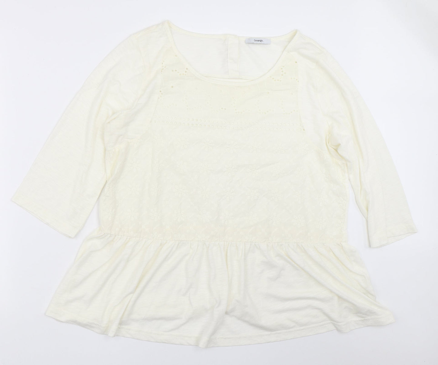 George Womens Ivory   Basic T-Shirt Size 18
