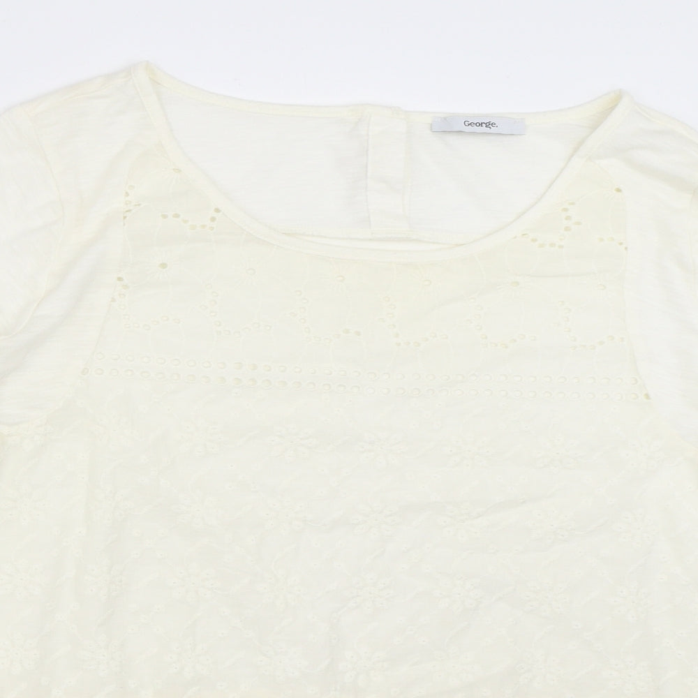 George Womens Ivory   Basic T-Shirt Size 18