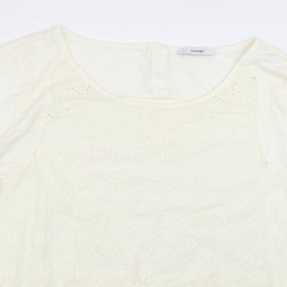 George Womens Ivory   Basic T-Shirt Size 18
