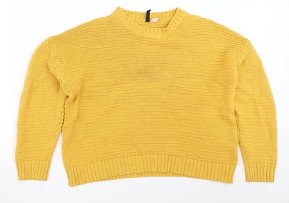 Womens UK Size L H&M Yellow Pullover Jumper